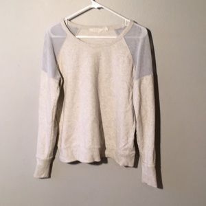 Mesh cold shoulder athletes sweater